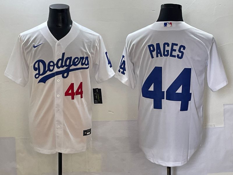 Men 2025 Los Angeles Angels #44 Pages White Game Nike MLB Jersey style 2